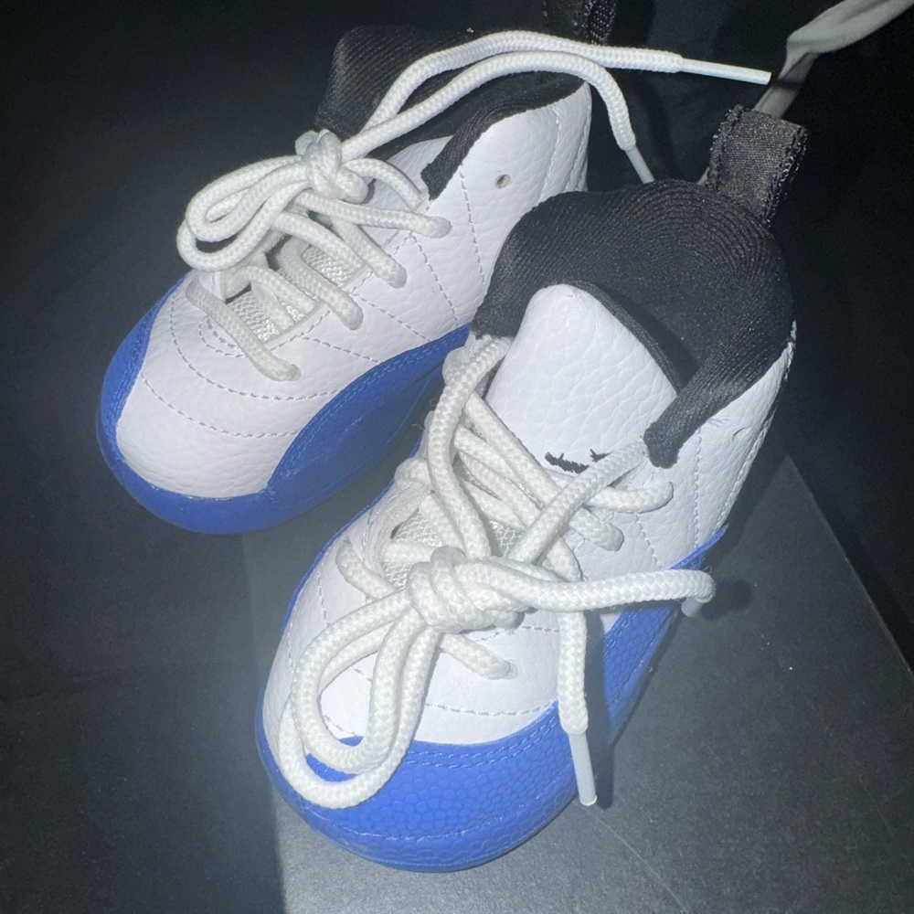 Jordan Kids White and Blue Sneakers retro 12 baby size 5